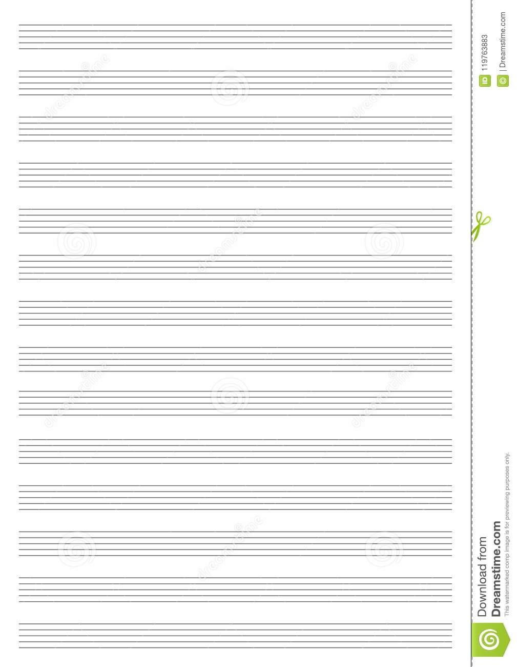 Vector Note Sheet, Musical Staff A4 Format. Stock Vector Regarding Music Notes Paper Template