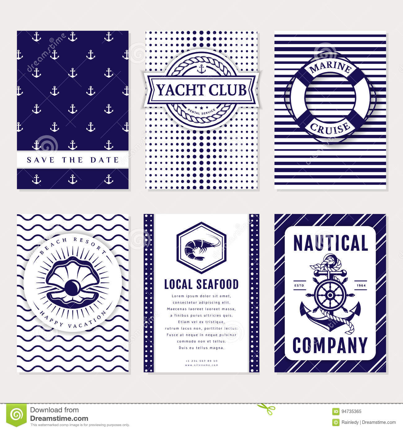 Vector Sea And Nautical Card And Banners. Stock Vector Intended For Nautical Banner Template
