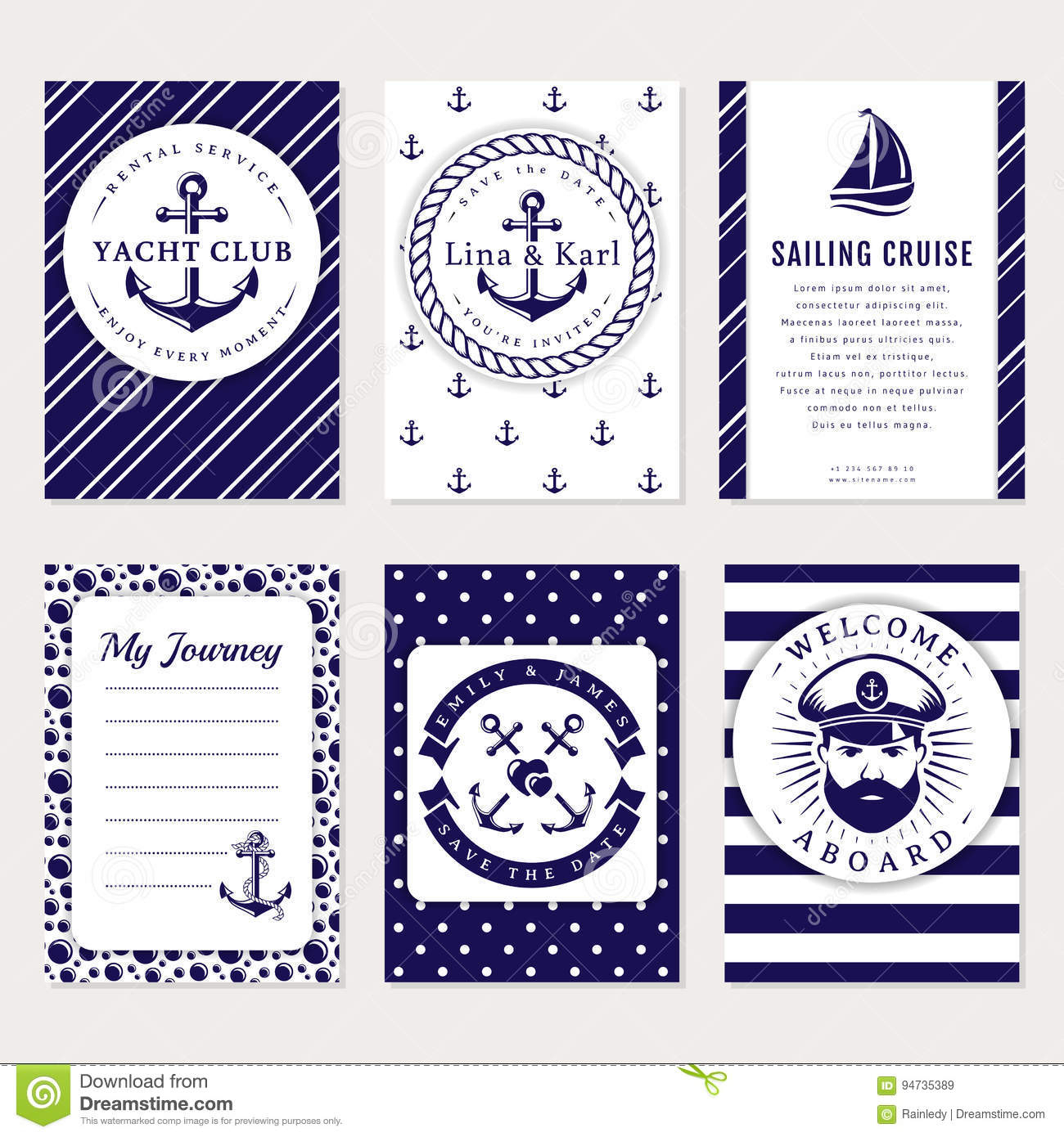 Vector Sea And Nautical Card And Banners. Stock Vector With Regard To Nautical Banner Template
