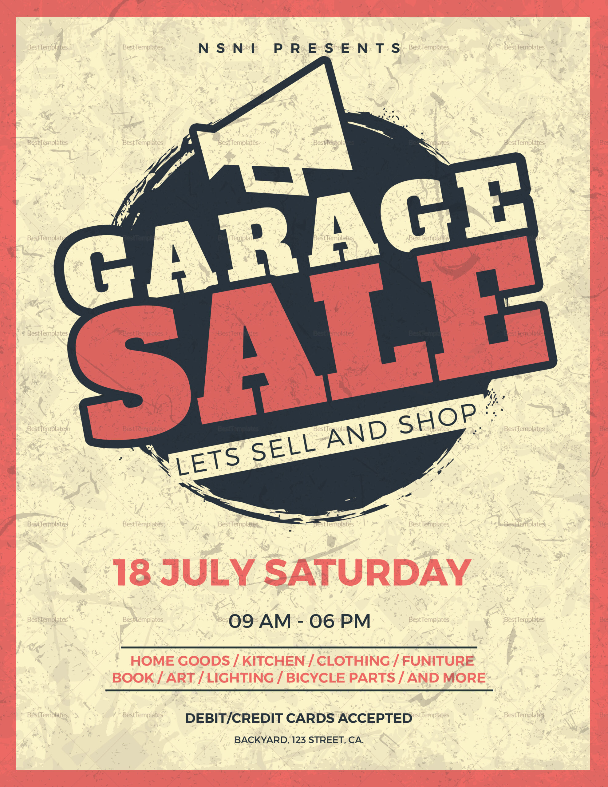 Vintage Garage Sale Flyer Template For Garage Sale Flyer Template