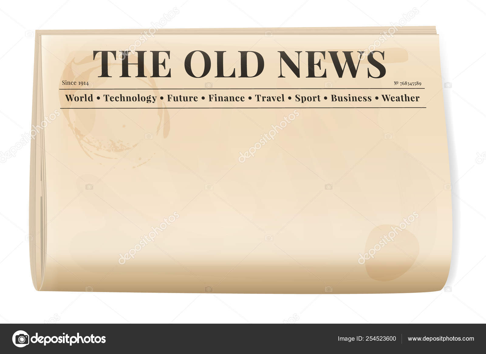 Vintage Newspaper Template. Folded Cover Page Of A News Within Old Blank Newspaper Template
