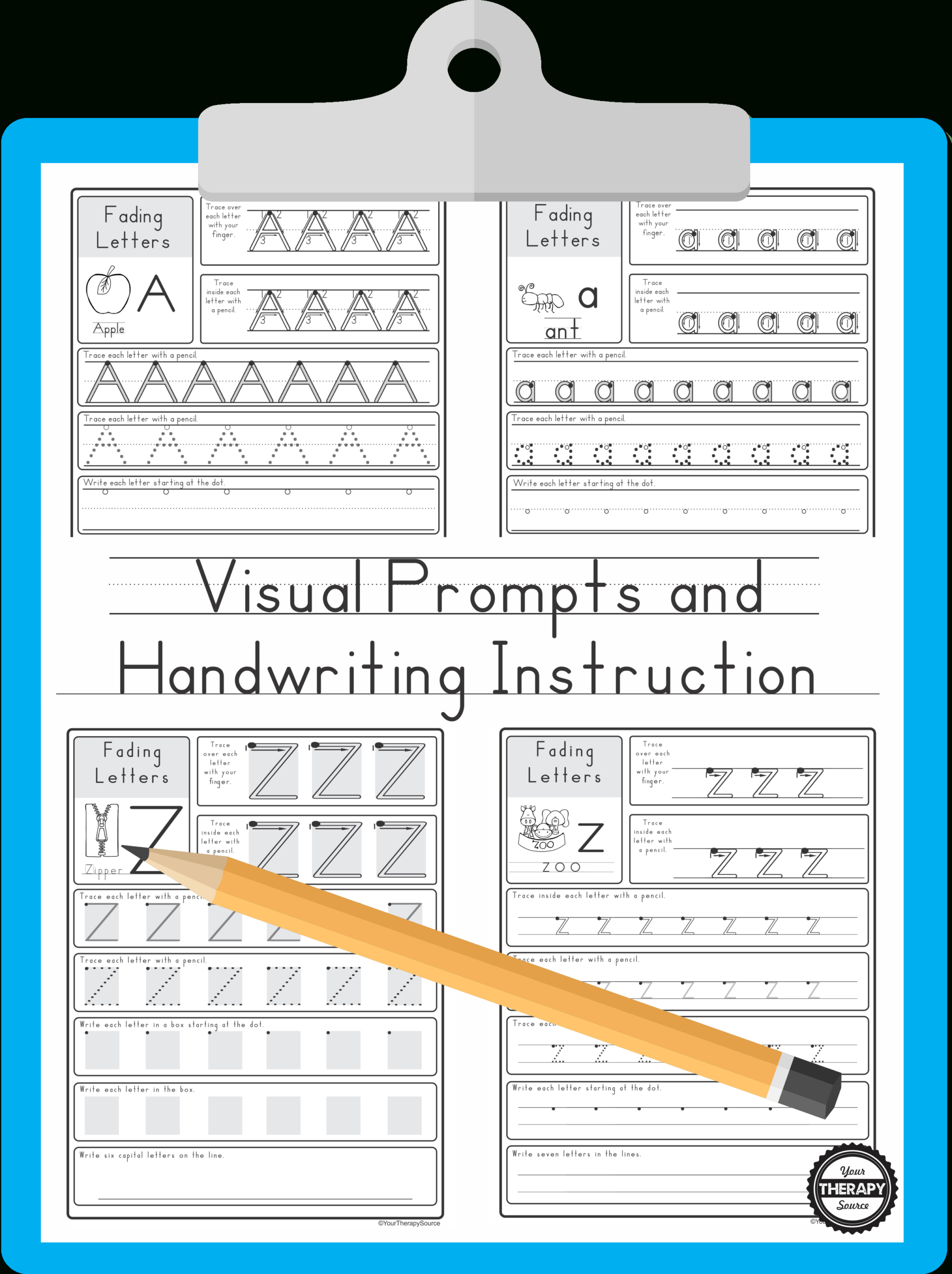Visual Prompts And Handwriting – Your Therapy Source Within Handwriting Without Tears Letter Templates