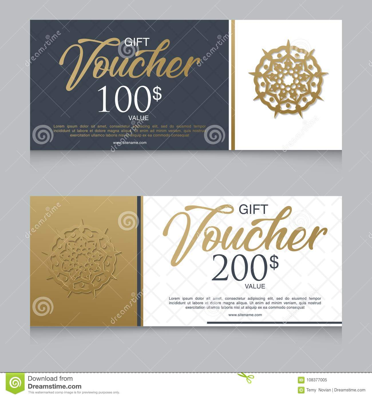 Voucher, Gift Certificate, Coupon Template Stock Throughout High Resolution Certificate Template