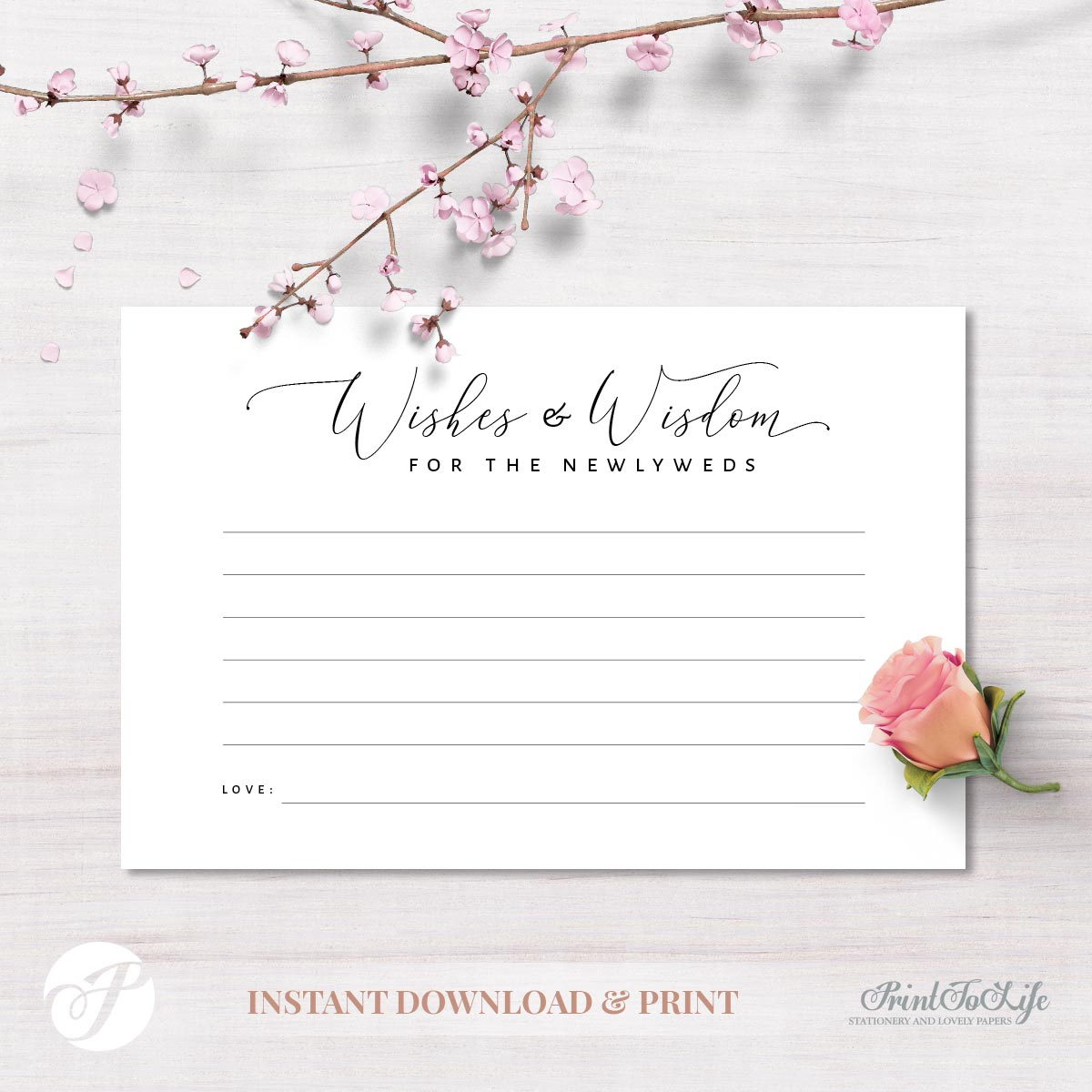Wedding Advice Card, Wishes & Wisdom For The Newlyweds, #lettering  Collection Inside Marriage Advice Cards Templates