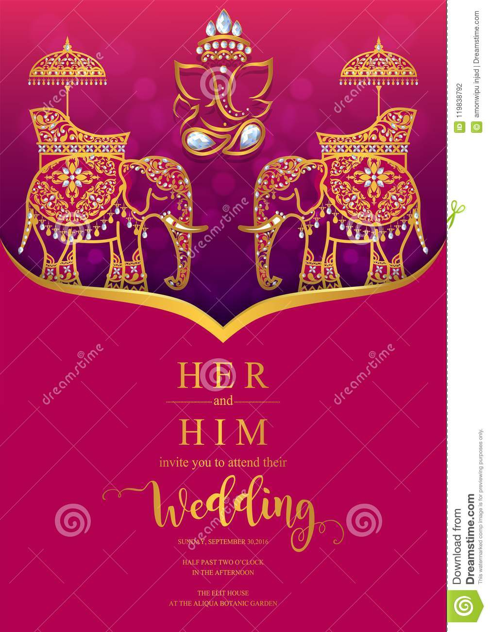 Wedding Invitation Card Templates . Stock Vector Regarding Indian Wedding Cards Design Templates