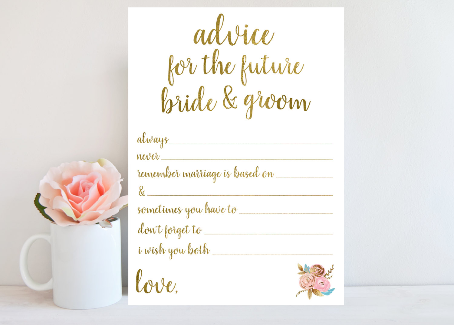 Wedding Mad Libs Wedding Advice Card Fill In The Blank Intended For Marriage Advice Cards Templates