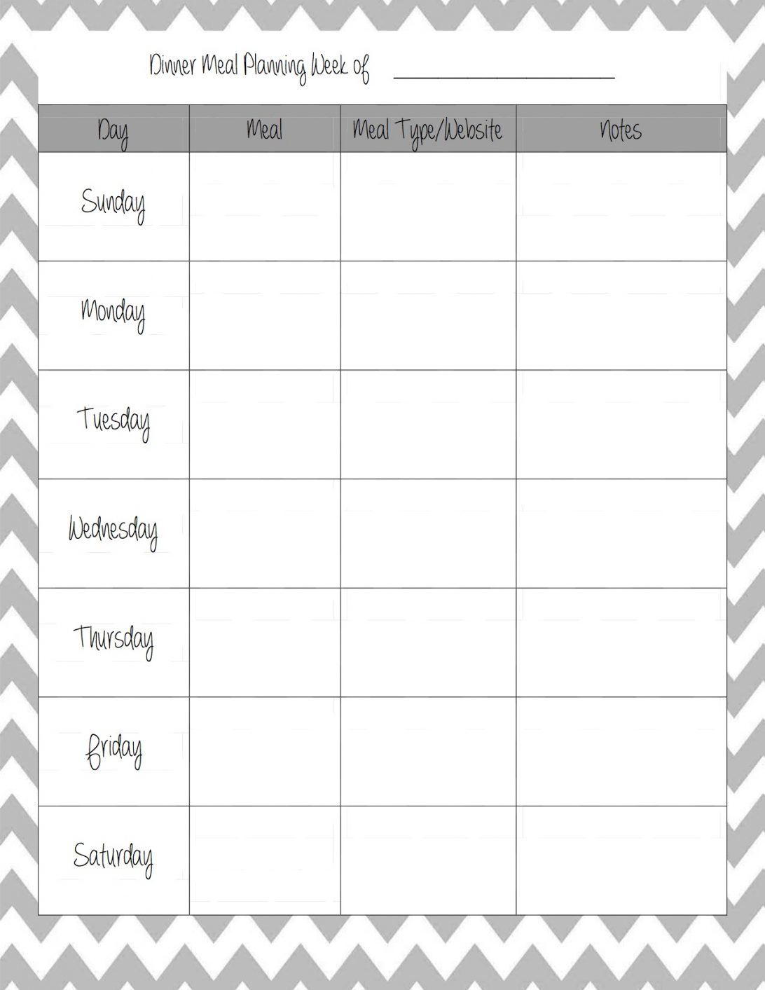 Weekly Menu Template Dinner Planning Templates Free Download With Menu Planning Template Word
