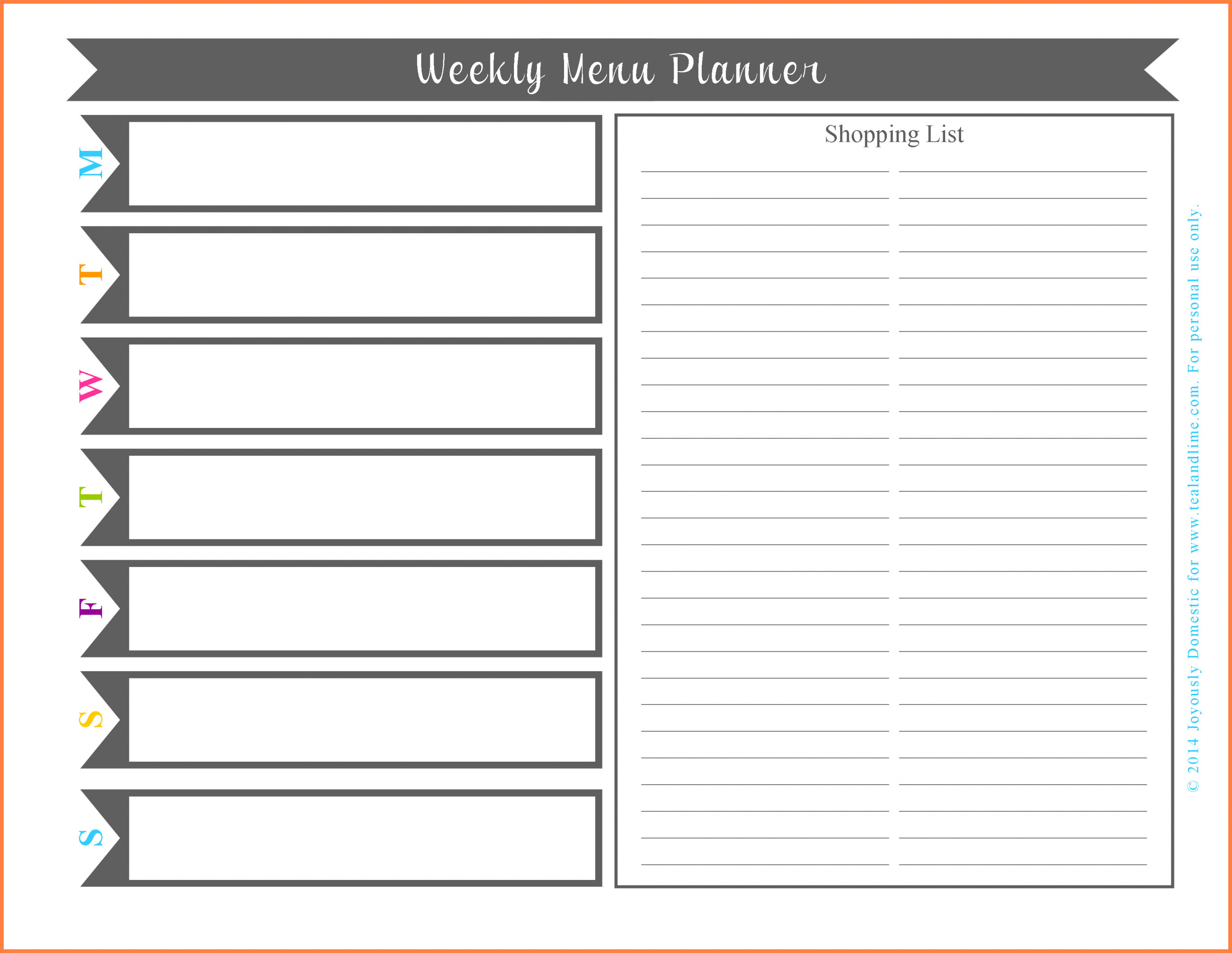 Weekly Menu Template For Daycare Blank Word Free Printable Inside Meal Plan Template Word