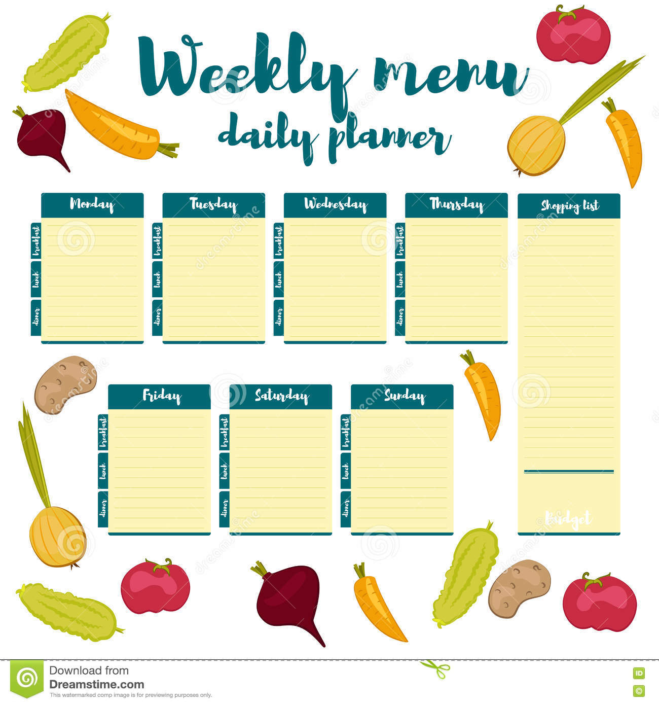 Weekly Menu Template Free Food Word Blank Download Html Intended For Menu Templates For Publisher