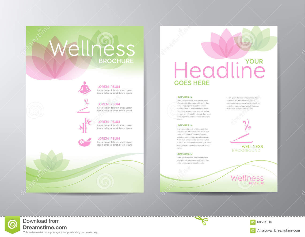 Wellness Brochure Stock Vector. Illustration Of Lotus - 60531518 Inside Health And Wellness Flyer Template