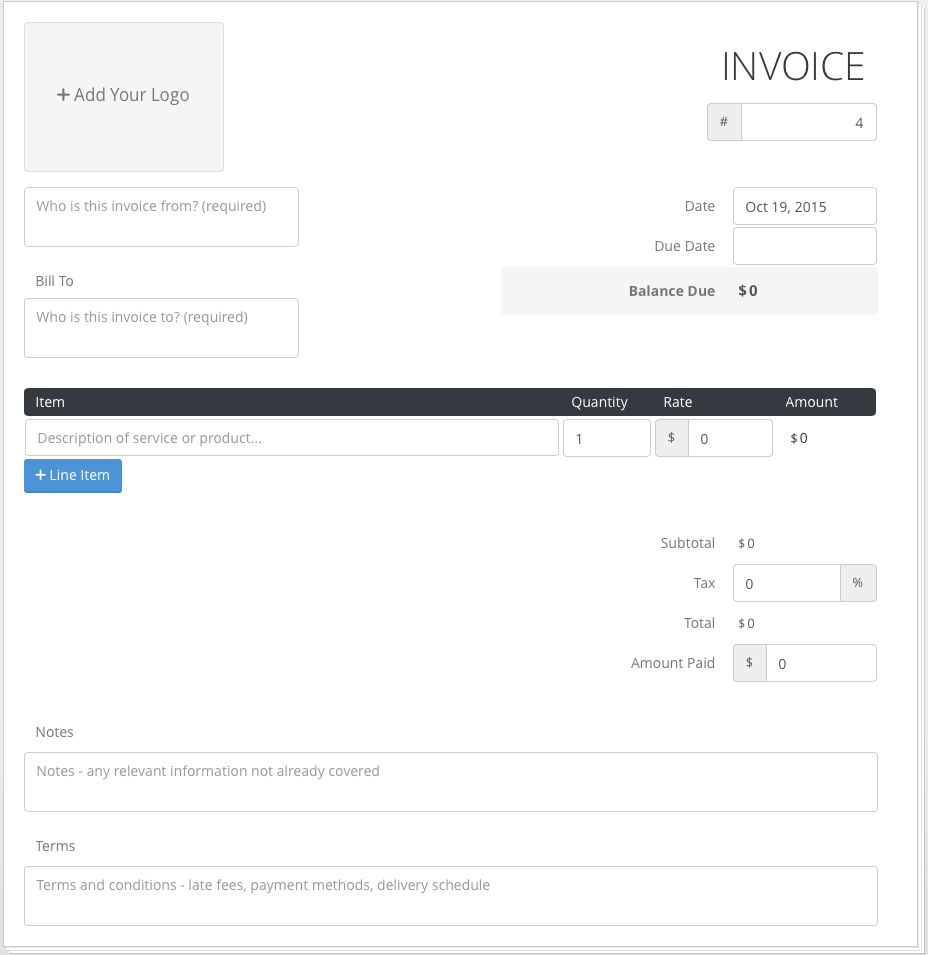 What Is On A Blank Invoice With Invoice Template For Iphone