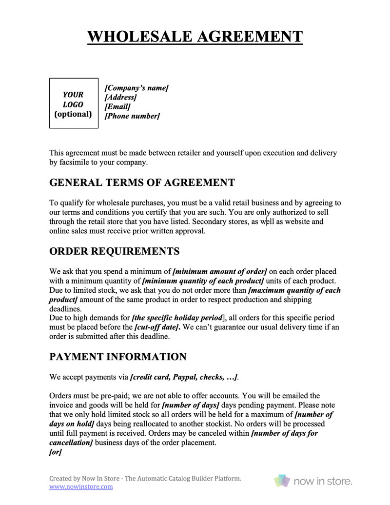 Wholesale Contract Template – Create Your Own For Free Inside How To Make A Business Contract Template