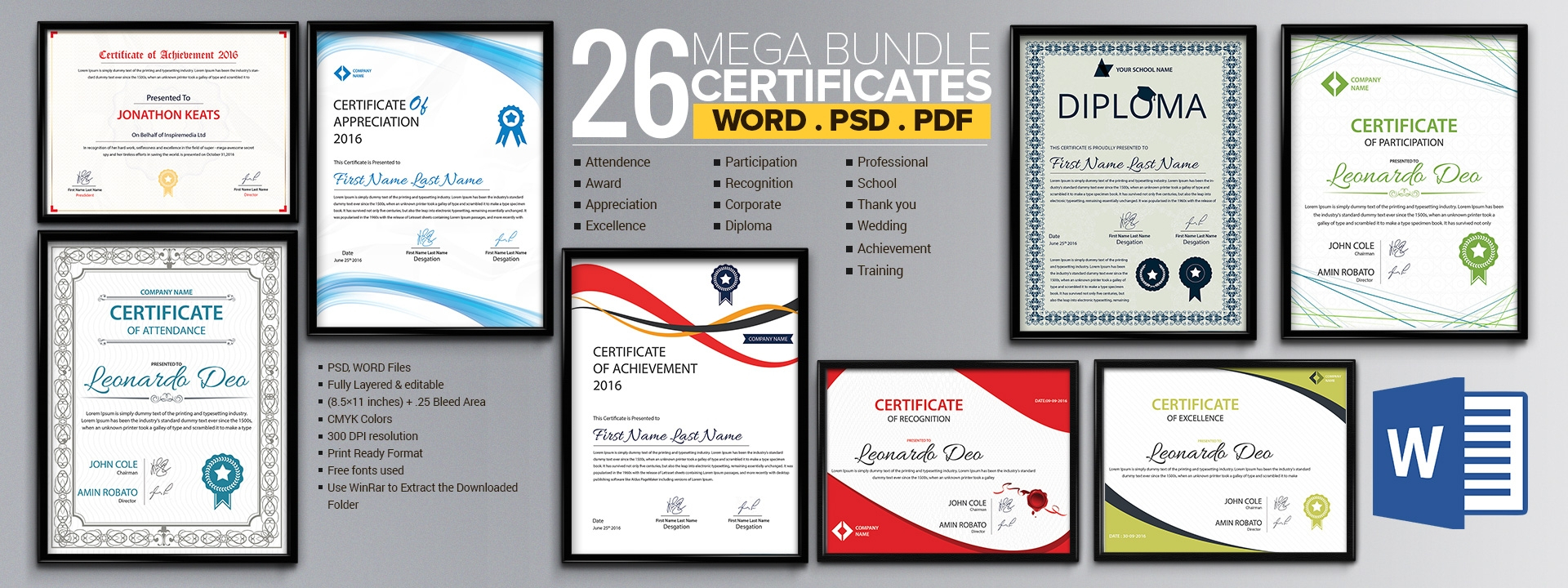 Word Certificate Template - 53+ Free Download Samples With Regard To Microsoft Word Award Certificate Template