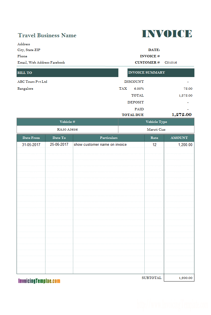 Word Rent Invoice Template Inside Invoice Template For Rent