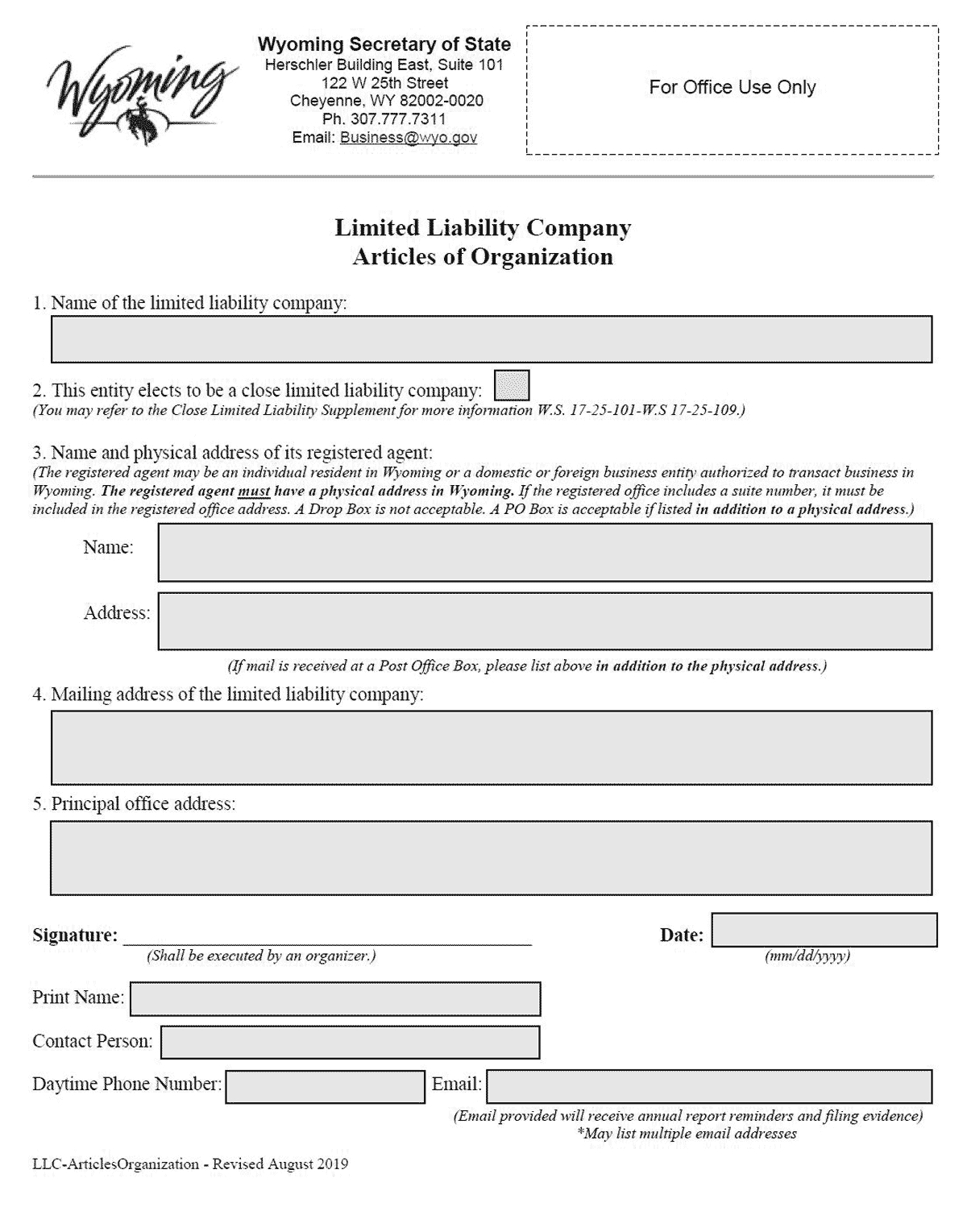 Wyoming Llc – How To Form An Llc In Wyoming For Llc Annual Report Template
