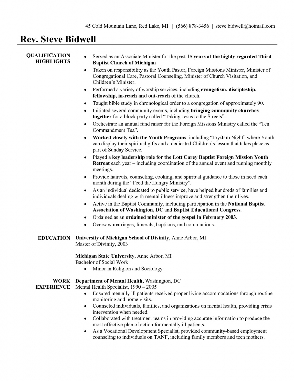 Youth Ministry Resume Examples – Firuse.rsd7 With Ministry Resume Templates